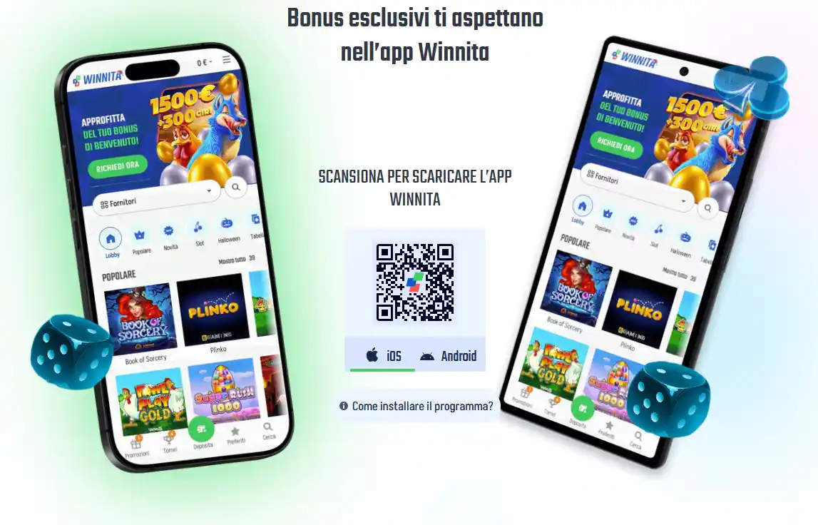 Installazione della Winnita app su iPhone tramite Safari con aggiunta alla schermata home come PWA, senza download dall'App Store
